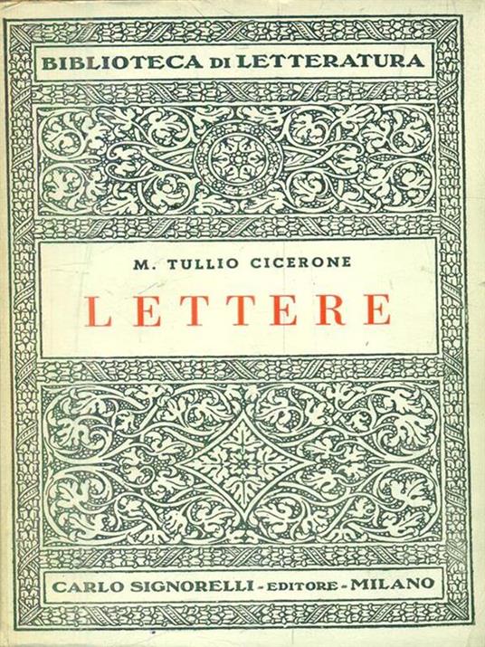 Lettere - M. Tullio Cicerone - copertina