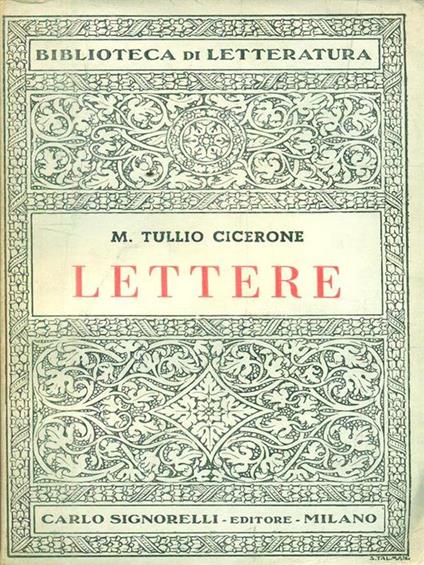 Lettere - M. Tullio Cicerone - copertina