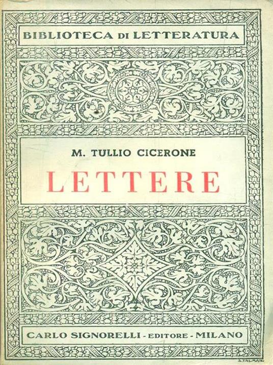 Lettere - M. Tullio Cicerone - copertina