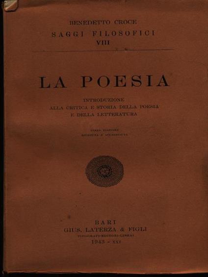 La poesia - Benedetto Croce - copertina