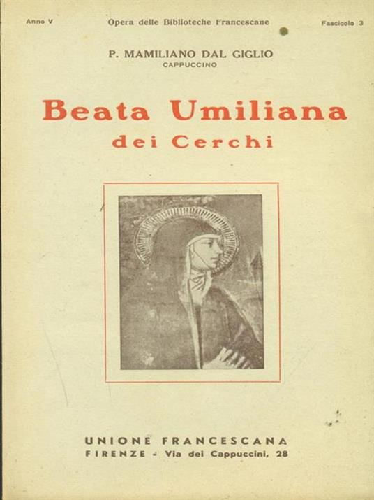 beata umiliana dei cerchi - copertina