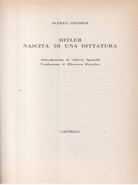Hitler: nascita di una dittatura - Alfred Grosser - 2