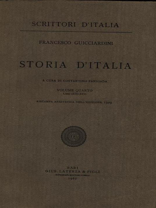 Storia d'Italia vol. 4 (Libri XIII-XVI) - Francesco Guicciardini - copertina