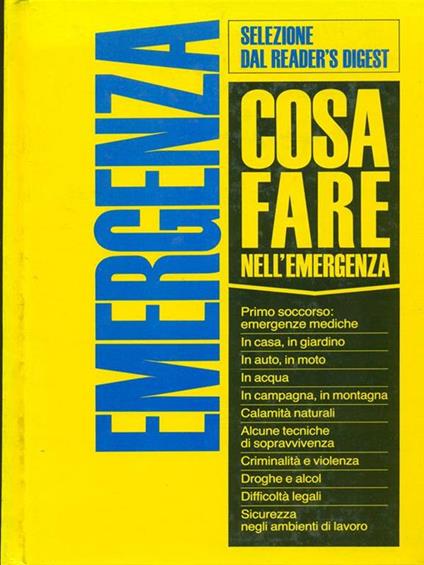 Cosa fare nell'emergenza - copertina