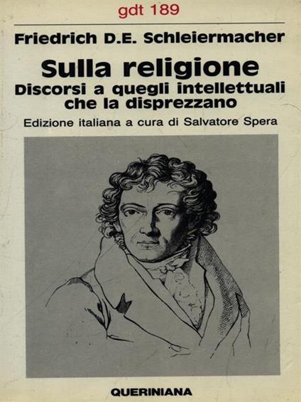 Sulla religione - Friedrich D.E. Schleiernacher - copertina