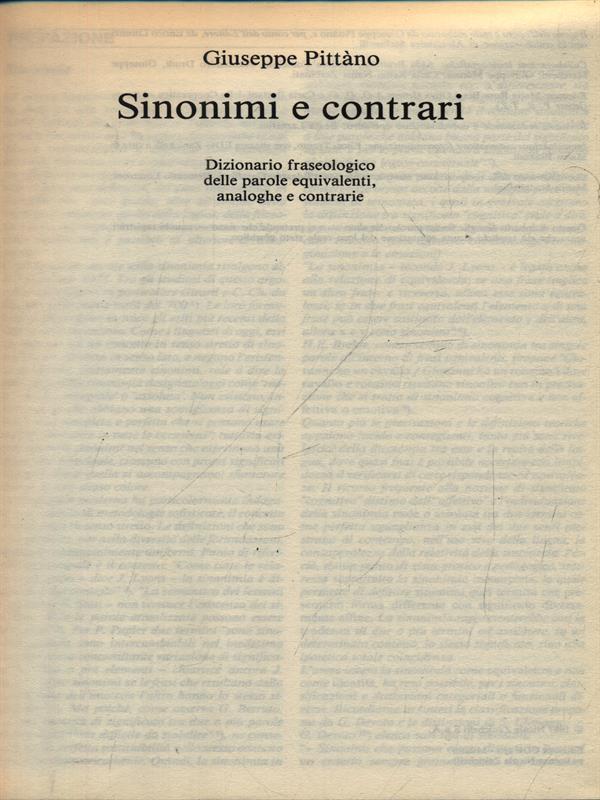 Sinonimi e contrari