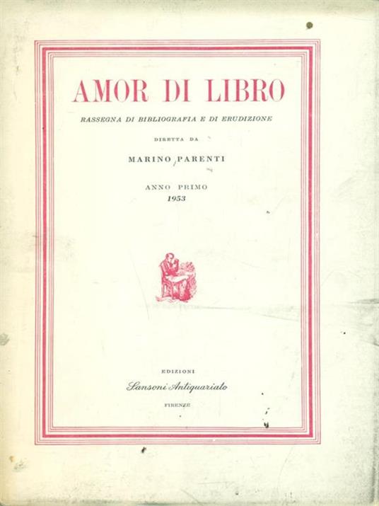 Amor di Libro Anno primo 1953 - Marino Parenti - copertina