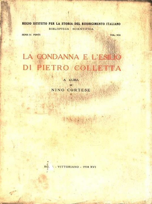 La Condanna e l'Esilio di Pietro Colletta - Nico Cortese - copertina
