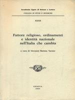 Fattore religioso, ordinamenti e identità nazionale nell'Italia che cambia