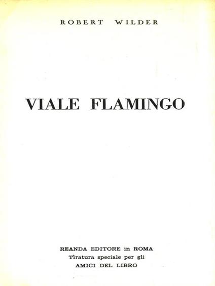 Viale Flamingo - Robert Wilder - copertina