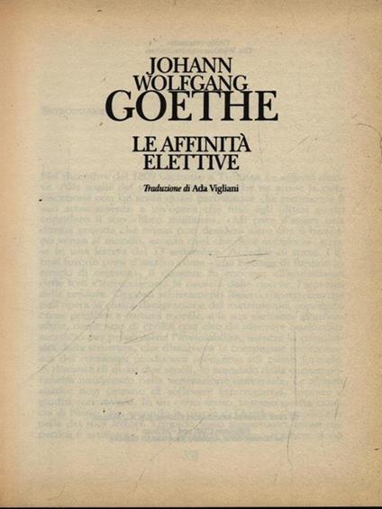 Le affinità elettive - Johann Wolfgang Goethe - copertina