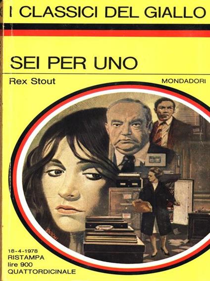 Sei per uno - Rex Stout - copertina