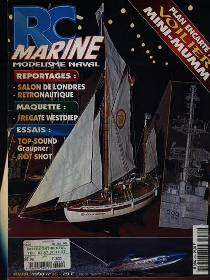 RC Marine modelisme naval n. 85avril 1998 - copertina