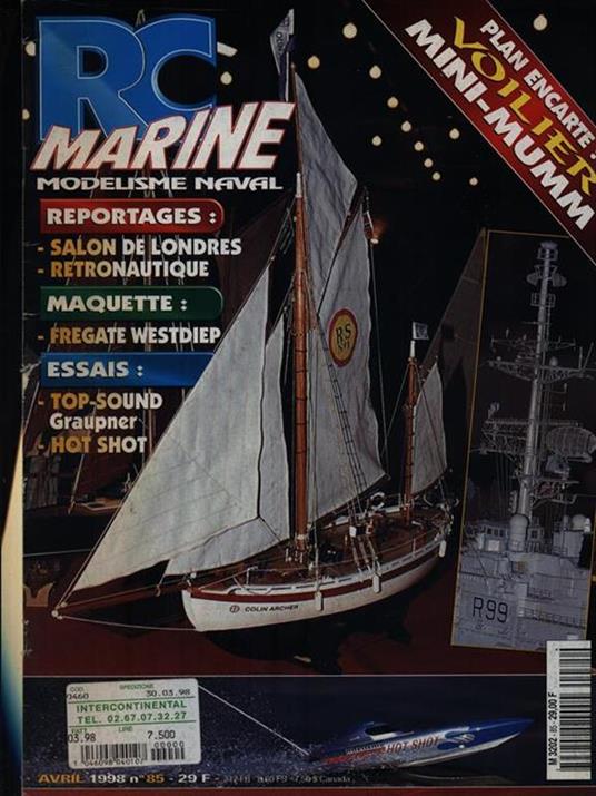 RC Marine modelisme naval n. 85avril 1998 - copertina