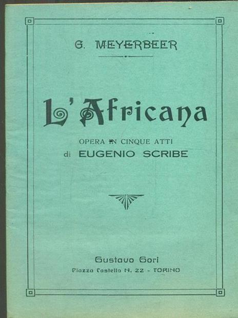 L' Africana - Giacomo Meyerbeer - copertina