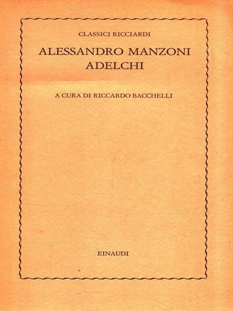 Adelchi - Alessandro Manzoni - copertina