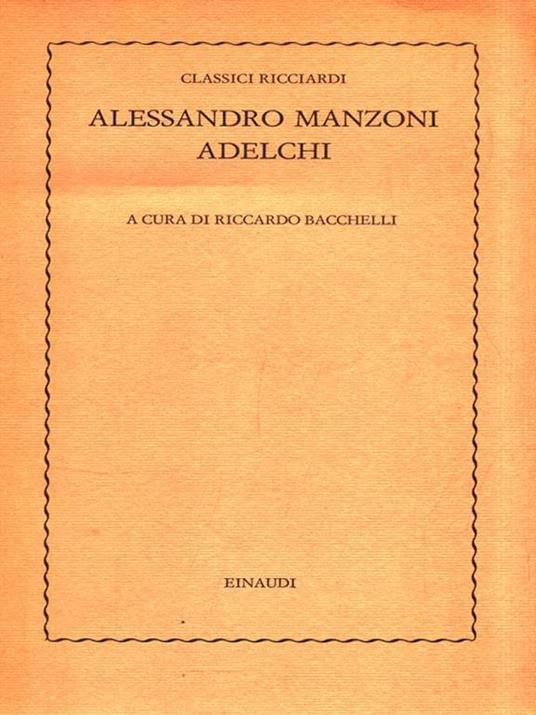 Adelchi - Alessandro Manzoni - copertina