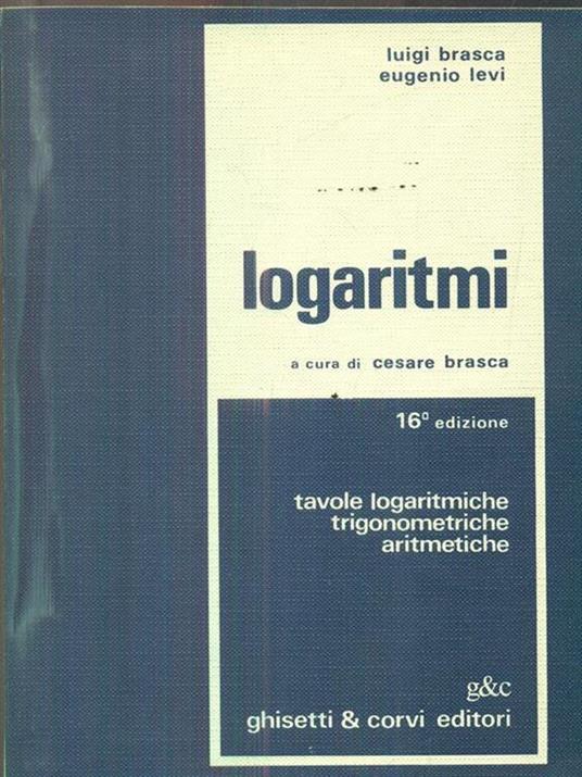 Logaritmi - Luigi Brasca - copertina
