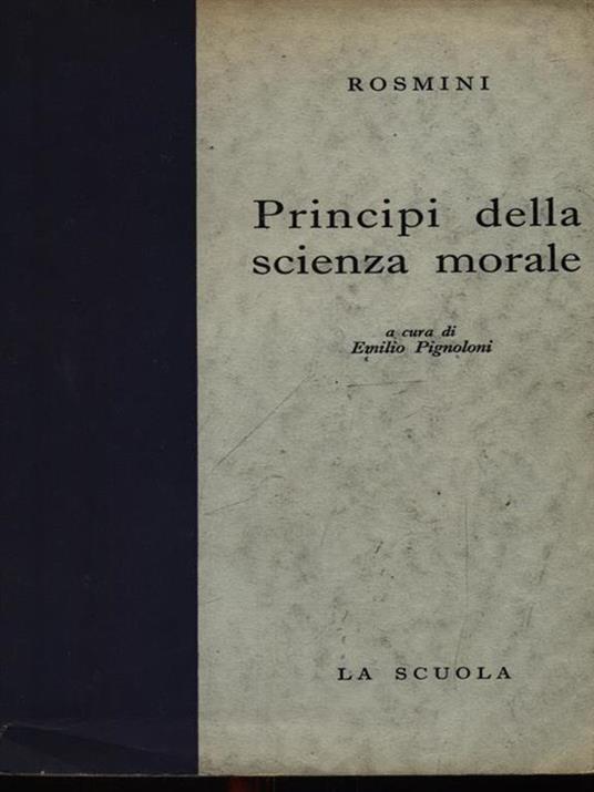 Principi della scienza morale - Antonio Rosmini - copertina