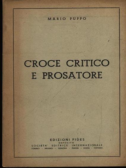 Croce critico e prosatore - Mario Puppo - copertina