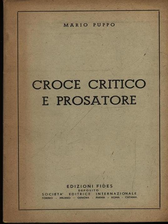 Croce critico e prosatore - Mario Puppo - copertina