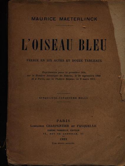 L' oiseau bleu - Maurice Maeterlinck - copertina