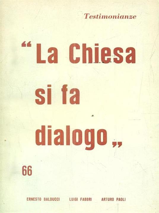 Testimonianze 66. La Chiesa si fa dialogo - copertina