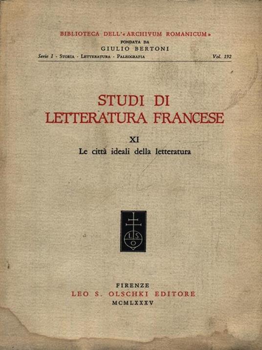 Studi di letteratura francese - copertina
