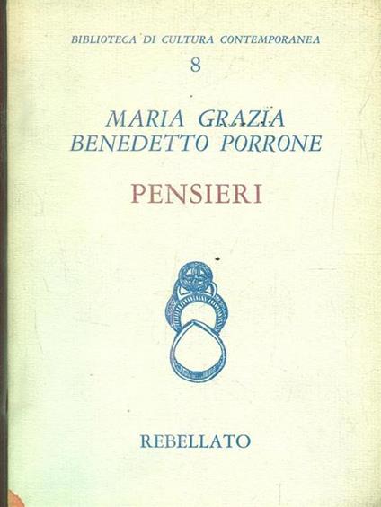 Pensieri - Maria Grazia Benedetto Porrone - copertina