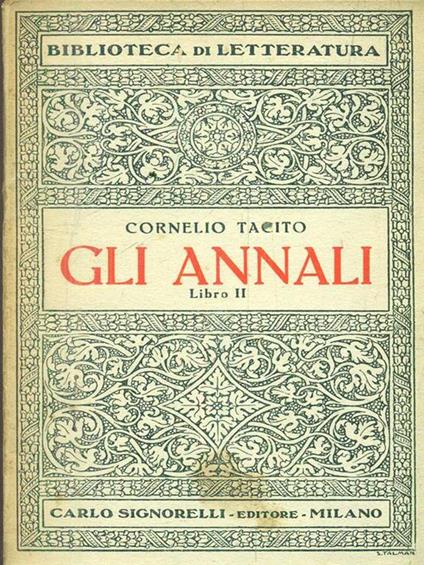 Gli annali. Libro II - P. Cornelio Tacito - copertina