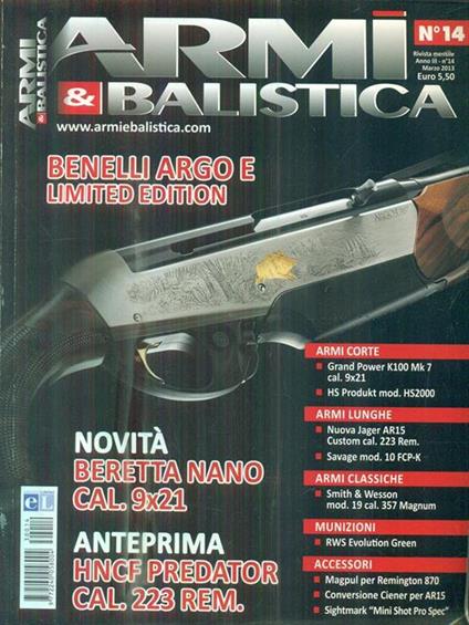 Armi & balistica. 14/marzo 2013 - copertina
