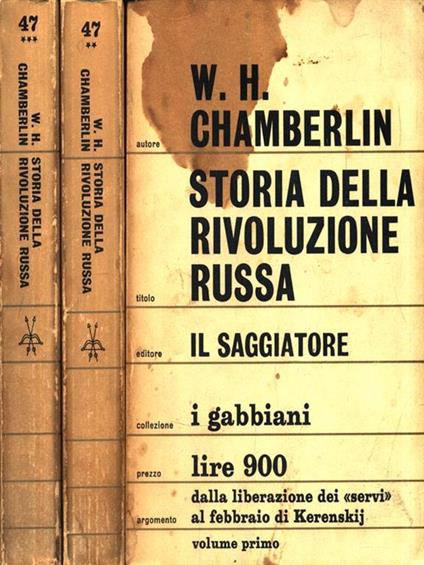 Storia della Rivoluzione Russa. 3 Volumi - W. H. Chamberlin - copertina