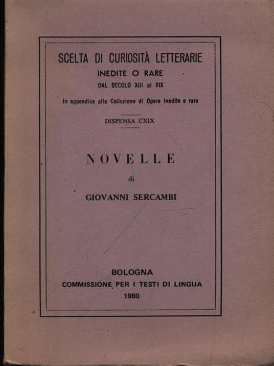 Novelle - Giovanni Sercambi - copertina