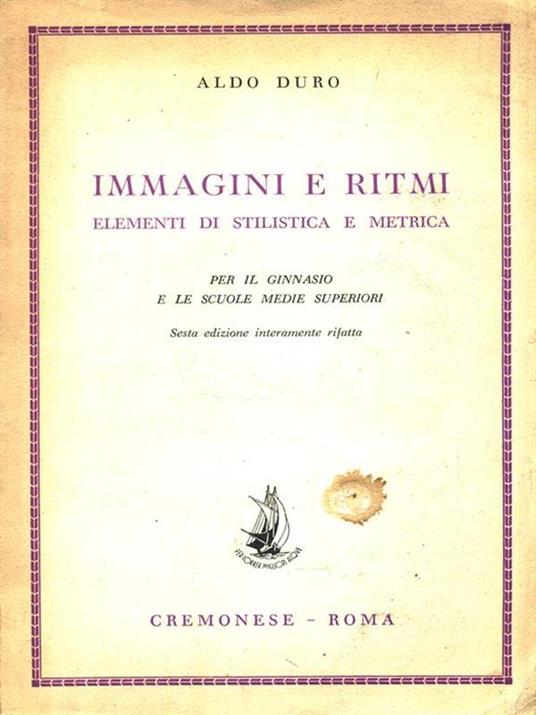 Immagini e ritmi - Aldo Duro - copertina