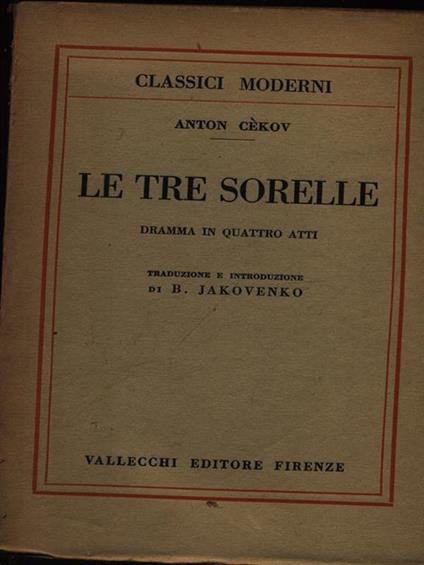 Le tre sorelle - Anton Cekov - copertina