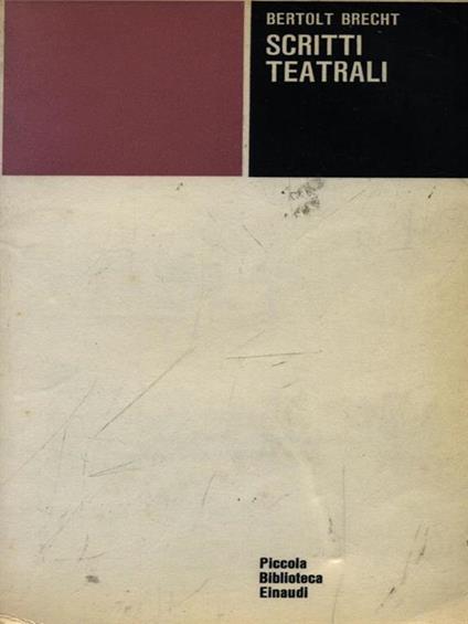 Scritti teatrali - Bertolt Brecht - copertina