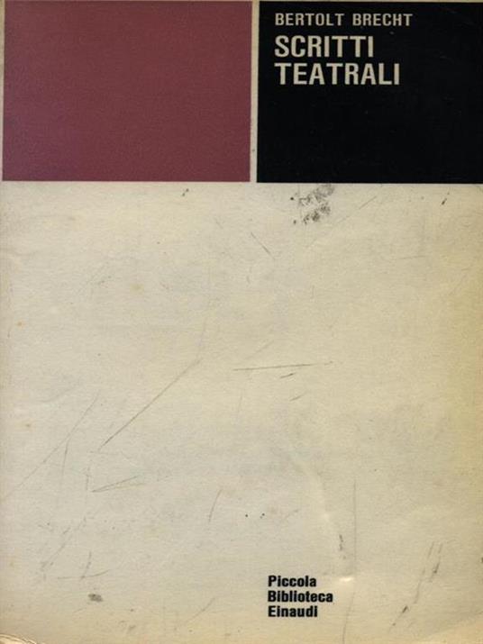 Scritti teatrali - Bertolt Brecht - copertina
