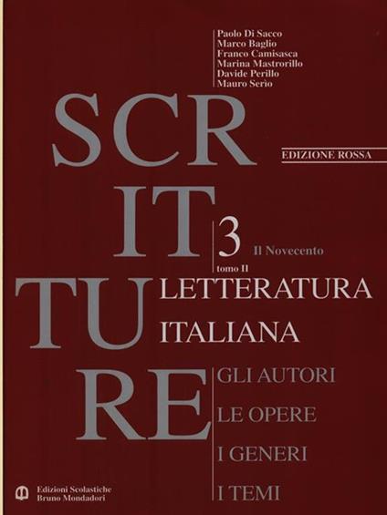 Scritture 3 Letteratura italiana 2vv - copertina