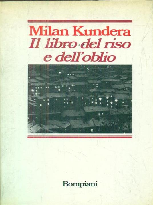 Il libro del riso e dell'oblio - Milan Kundera - copertina