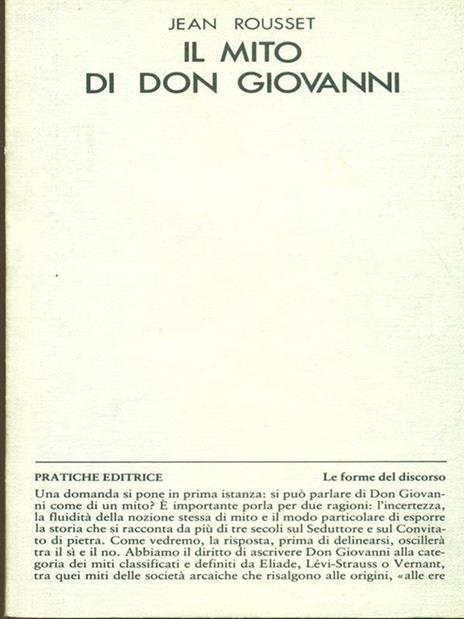Il mito di Don Giovanni - Jean Rousset - copertina