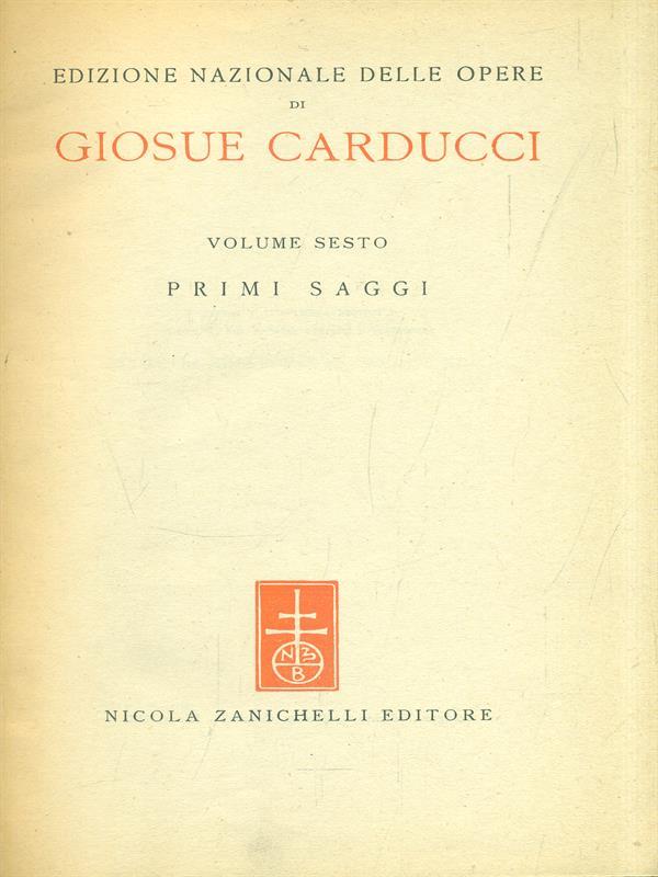 Edizione Nazionale delle Opere VI. Primi saggi