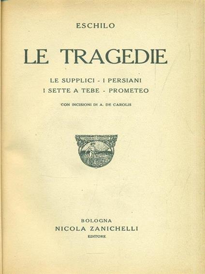 Le Tragedie - Eschilo - copertina