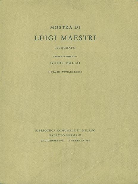 Mostra di Luigi Maestri - Guido Ballo - copertina