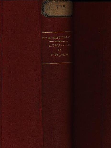 Liriche e prose - Gabriele D'Annunzio - copertina