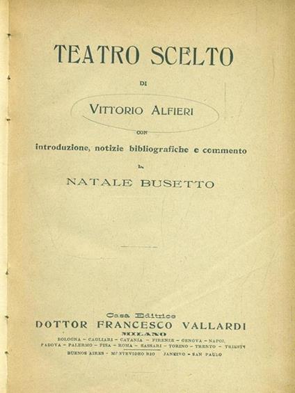 Teatro scelto - Vittorio Alfieri - copertina