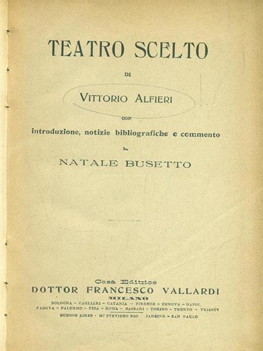 Teatro scelto - Vittorio Alfieri - copertina