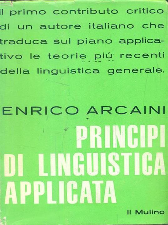 Principi di linguistica applicata - Enrico Arcaini - copertina