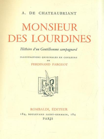 Monsieurs des Lourdines - A. de Chateaubriant - copertina