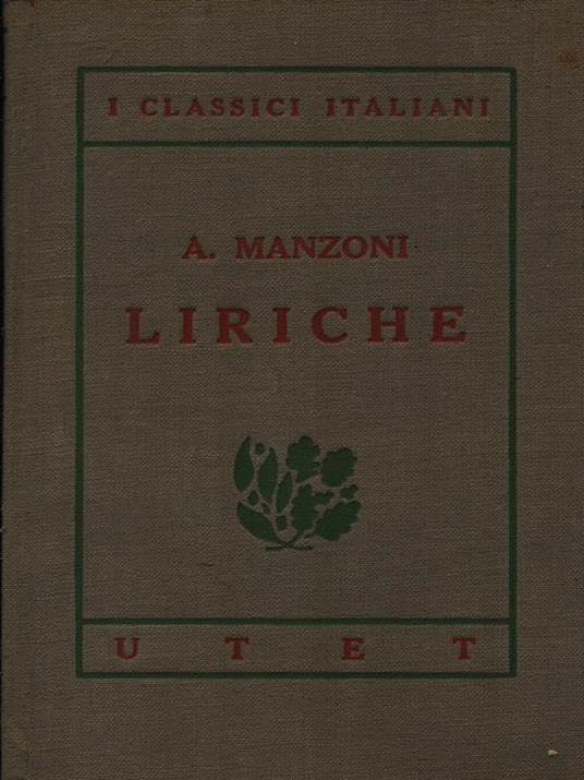 Liriche - Alessandro Manzoni - copertina