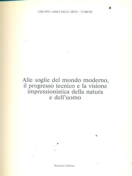 Alle soglie del mondo moderno - copertina